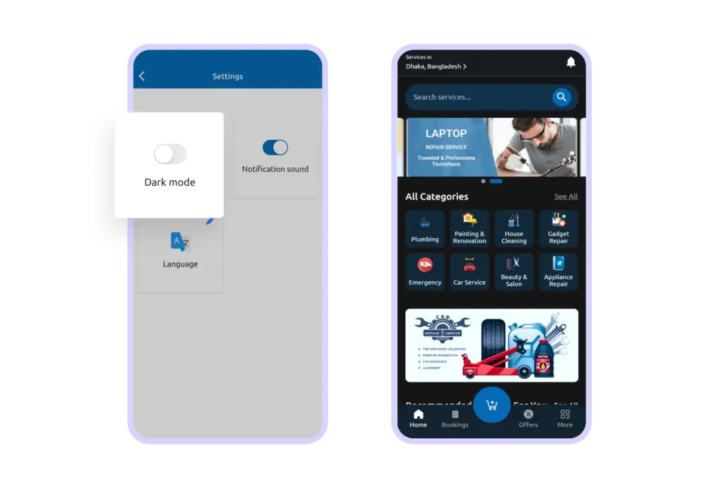 light or dark mode